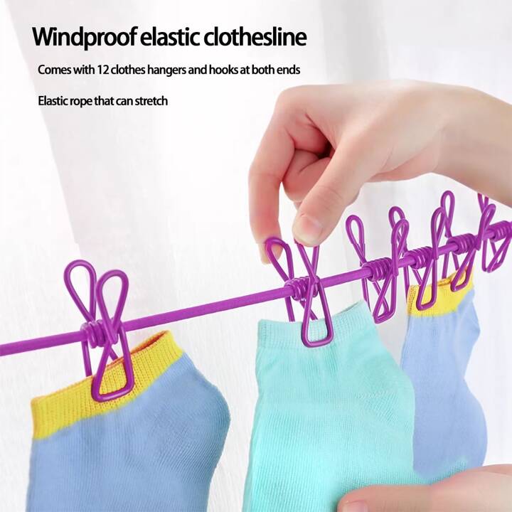 Clothesline Rope with Clips (Pack of 2)