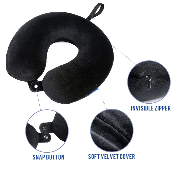 Soft Microfiber Neck Pillow with Eye Mask