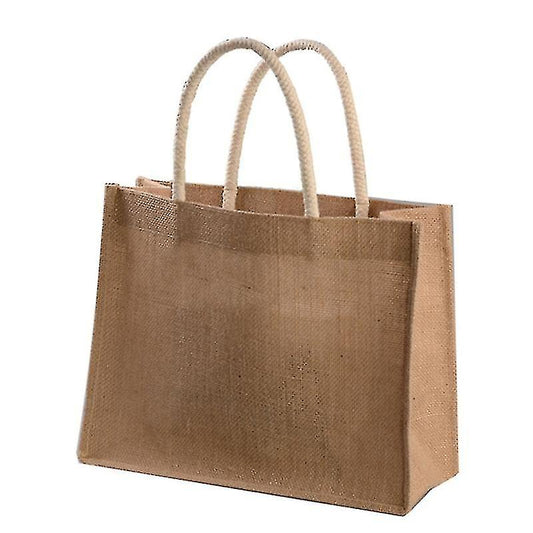 Jute Tote Bag for Beach Travel, Unisex Straw Shoulder Carry Bag | Hybrica GO-ON 