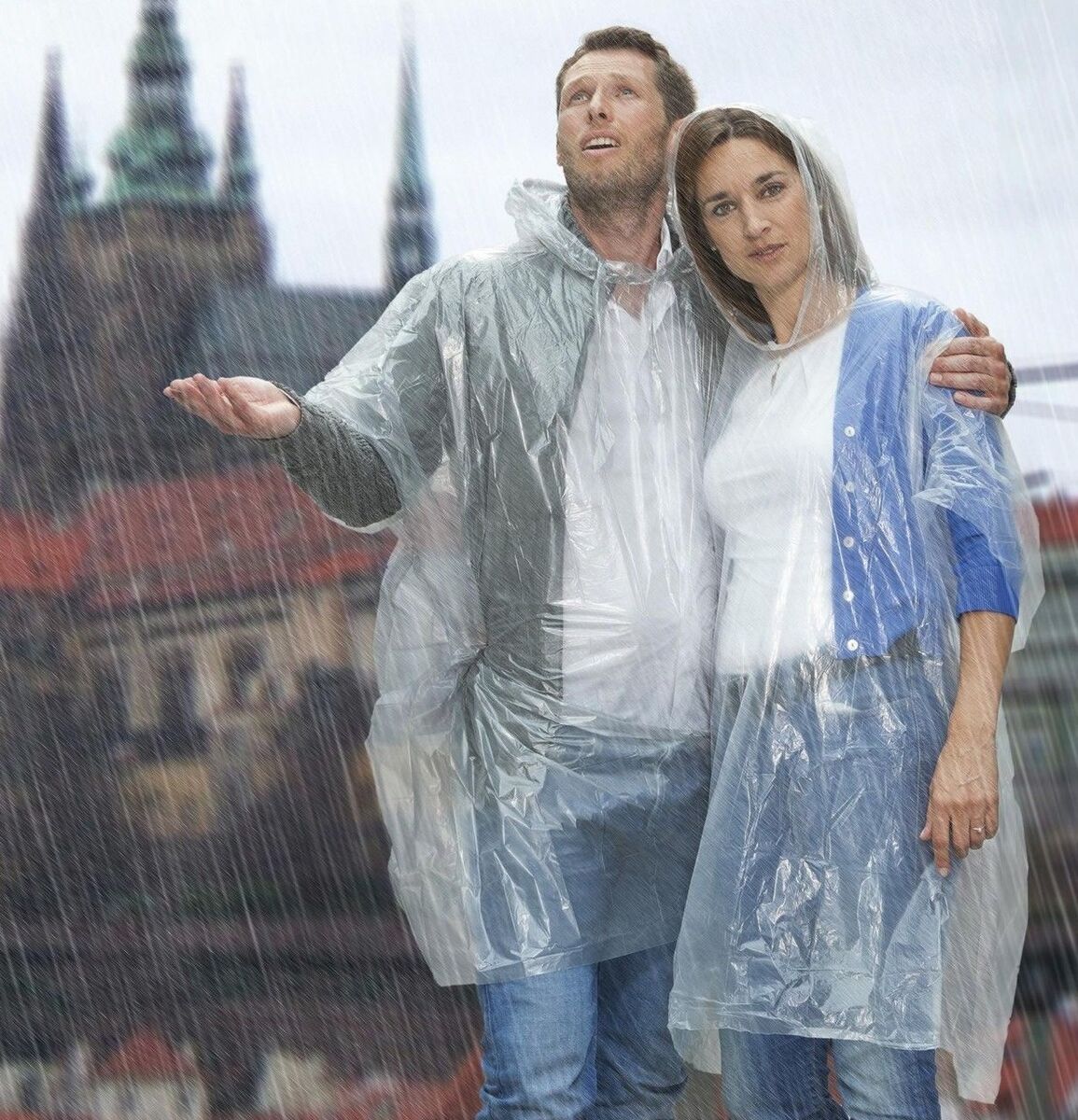 Unisex Disposable Rain Poncho (Pack of 5)