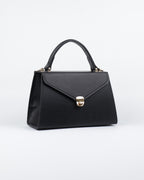 Hybrica Classique Black Smooth Vegan Leather Satchel Small