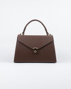 Hybrica Classique Chocolate Brown Smooth Vegan Leather Satchel Small