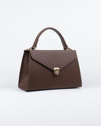 Hybrica Classique Chocolate Brown Smooth Vegan Leather Satchel Small