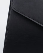 Hybrica Classique Black Smooth Vegan Leather Satchel Small