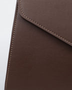 Hybrica Classique Chocolate Brown Smooth Vegan Leather Satchel Small