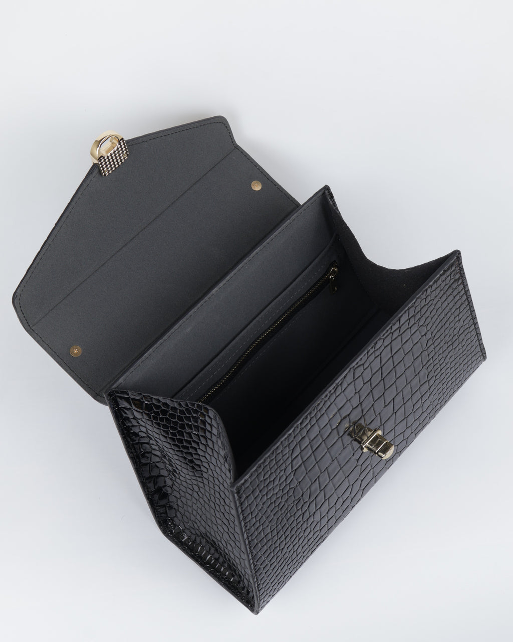 Hybricá Clássique Black Crocodile - Small