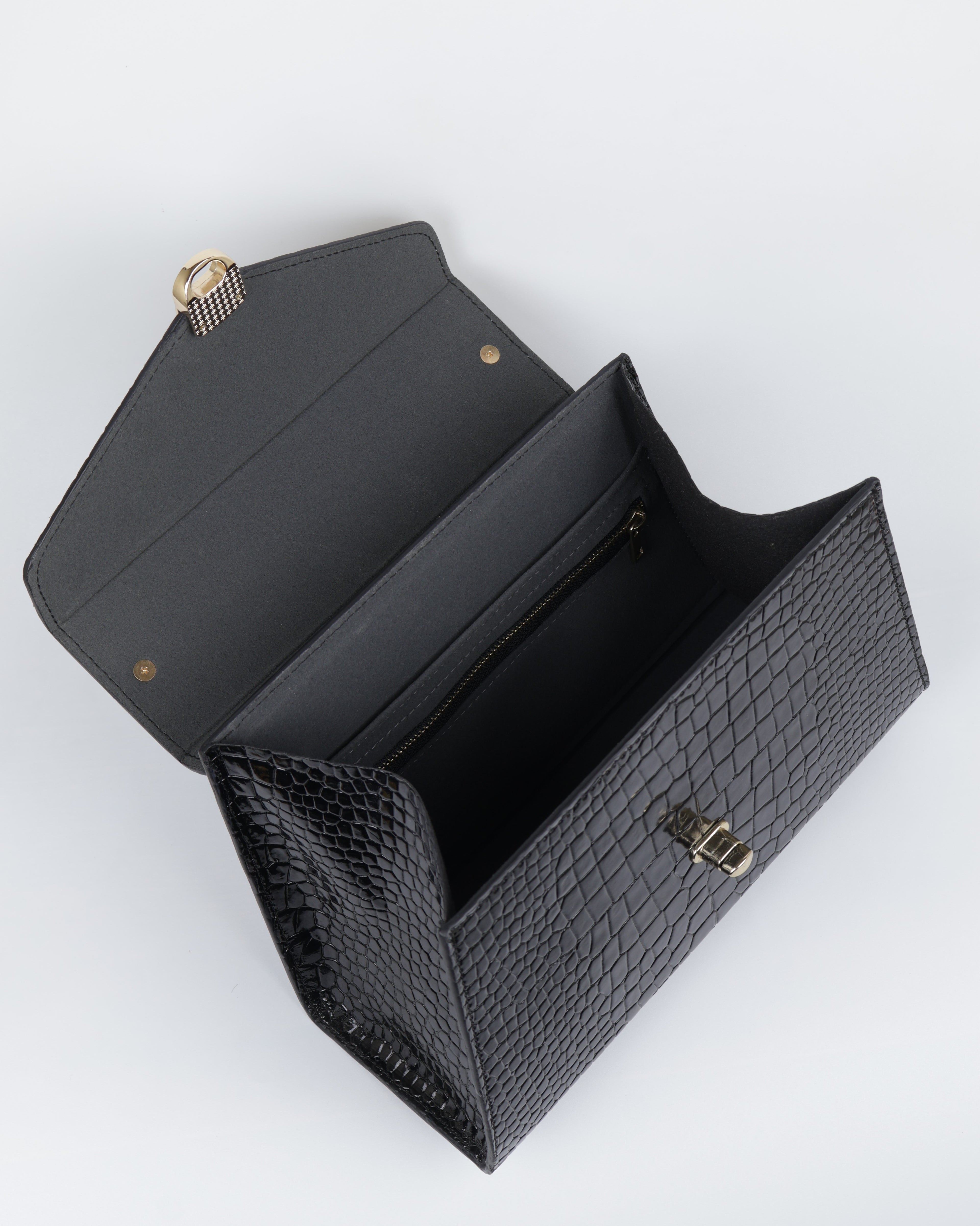 Hybricá Clássique Black Crocodile - Small