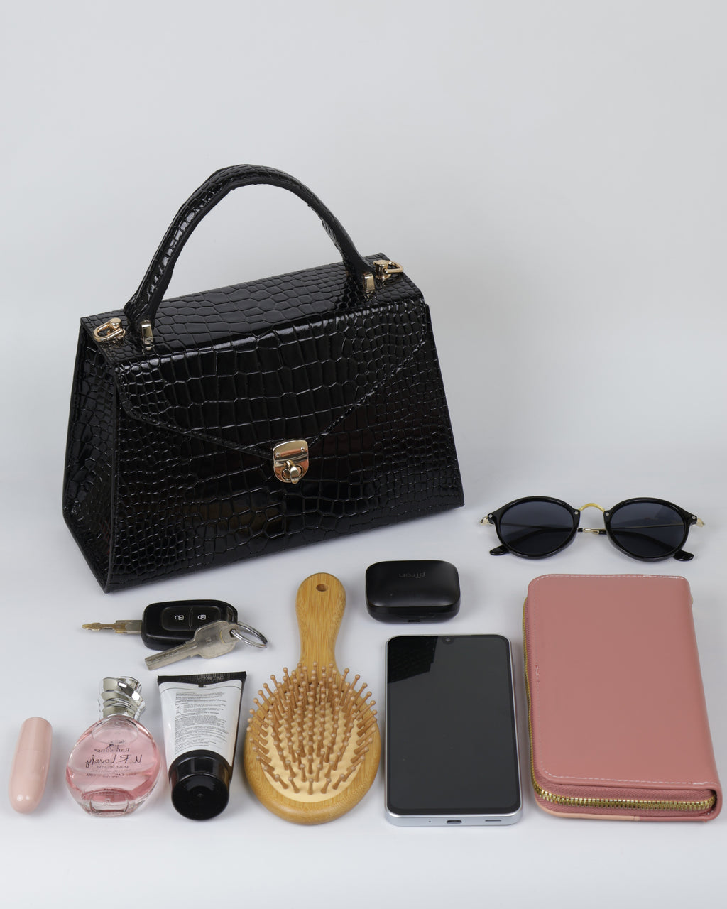 Hybricá Clássique Black Crocodile - Small