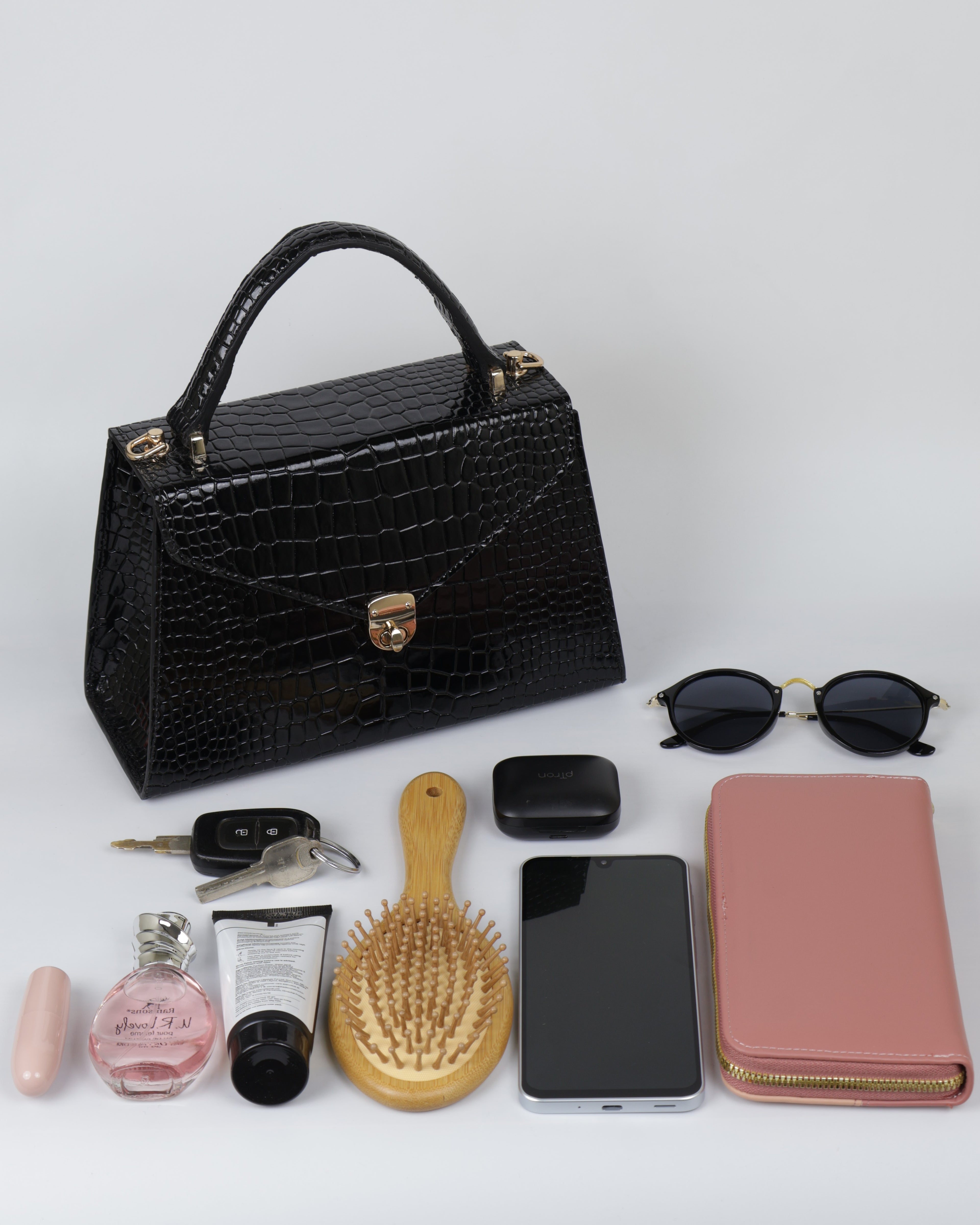 Hybricá Clássique Black Crocodile - Small