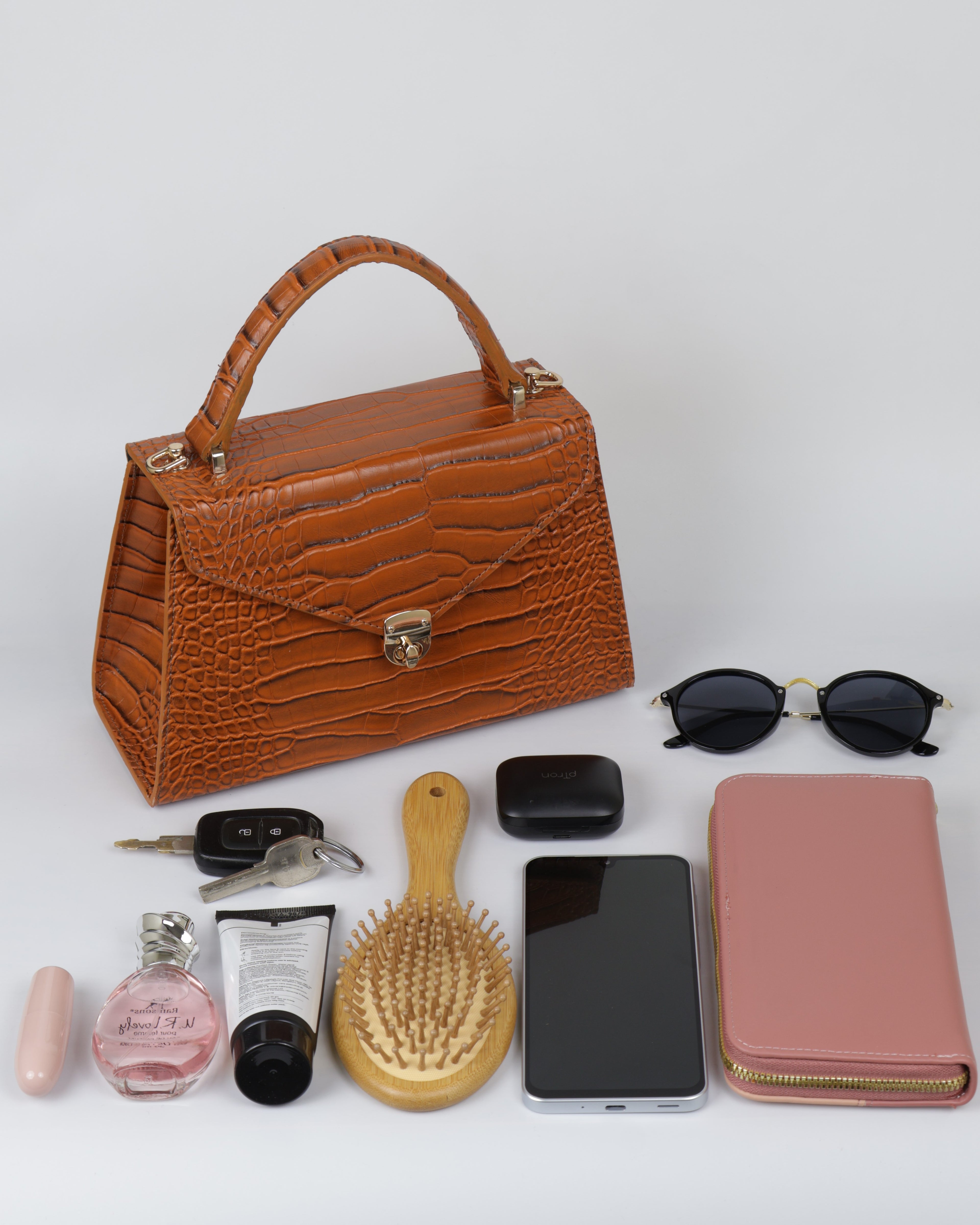 Hybricá Clássique Tan Crocodile - Small