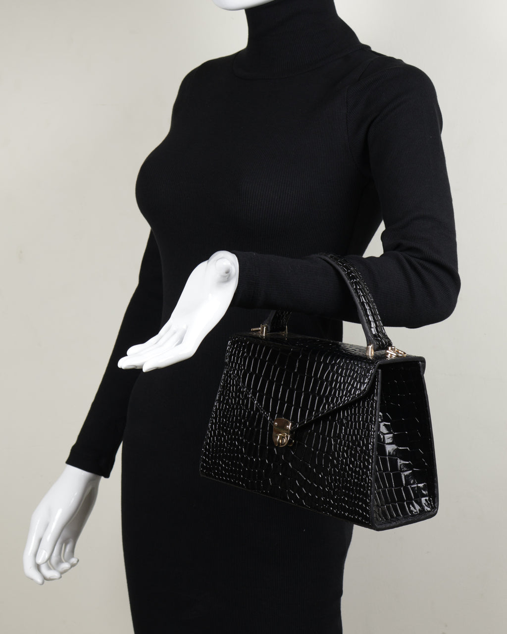 Hybricá Clássique Black Crocodile - Small