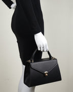 Hybrica Classique Black Smooth Vegan Leather Satchel Small