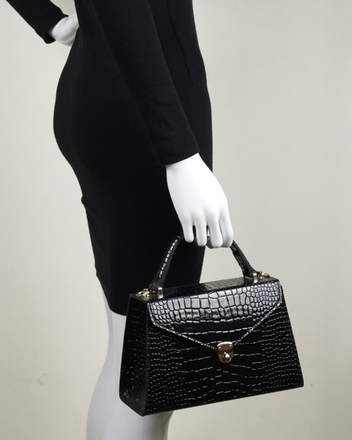 Hybrica Classique Black Crocodile Skin