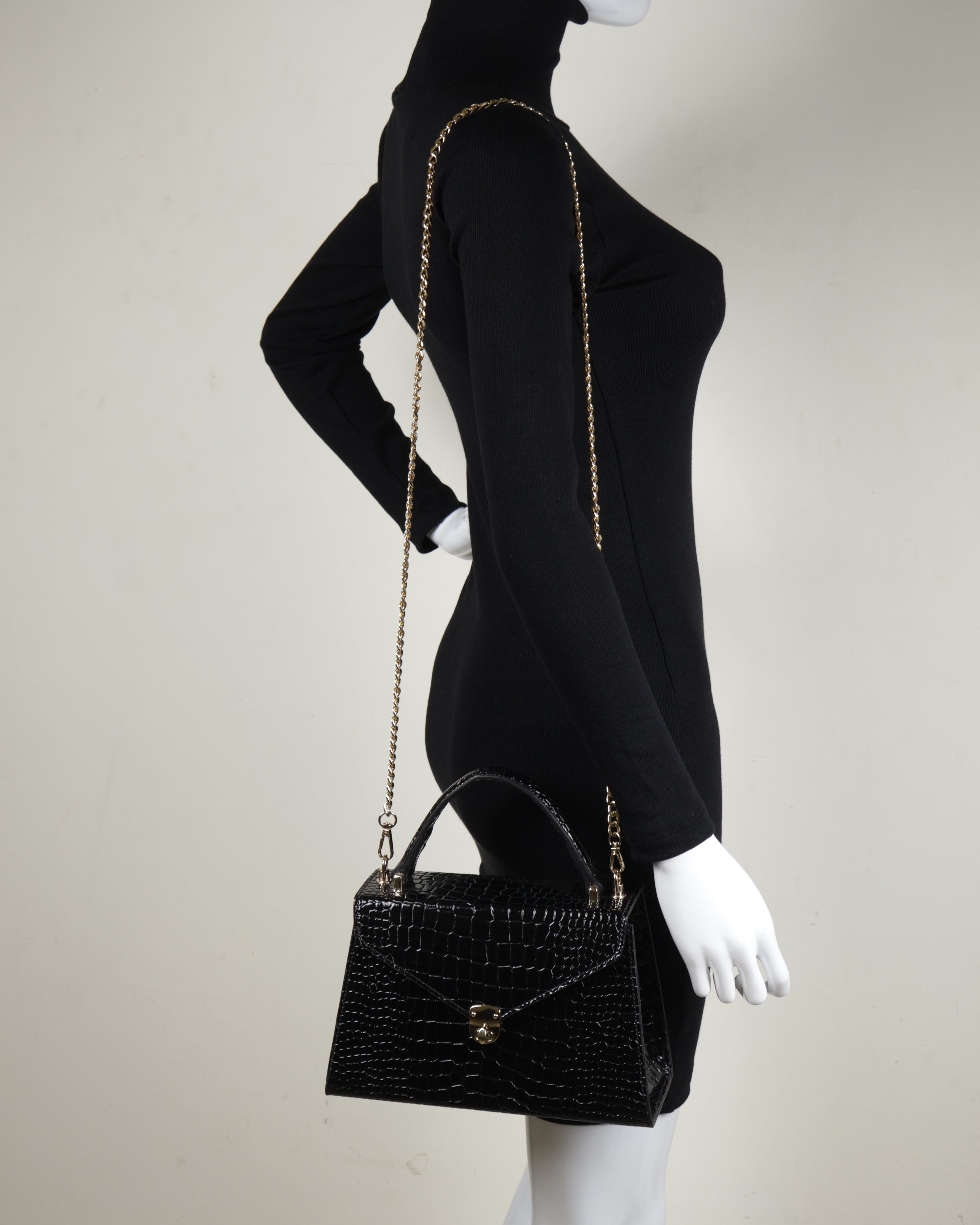 Hybricá Clássique Black Crocodile - Small