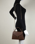 Hybrica Classique Chocolate Brown Smooth Vegan Leather Satchel Small