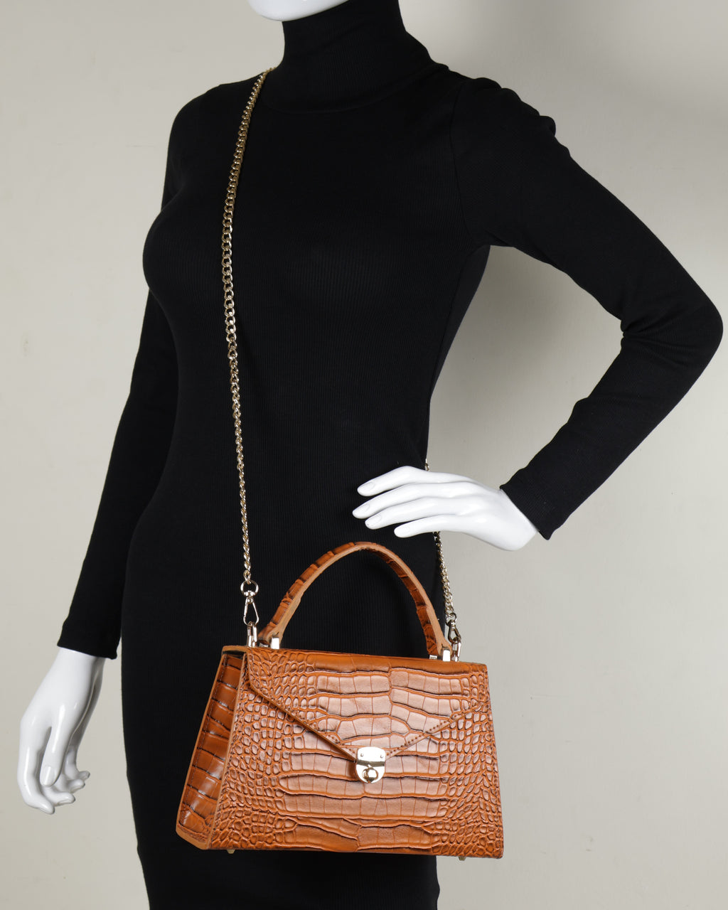 Hybricá Clássique Tan Crocodile - Small