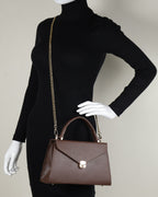 Hybrica Classique Chocolate Brown Smooth Vegan Leather Satchel Small
