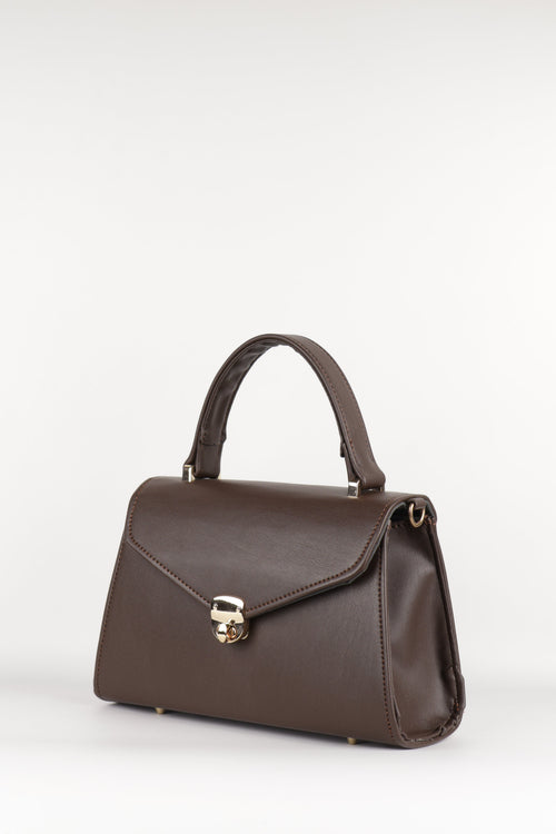 Classique Top Handle Bag - Chocolate Brown