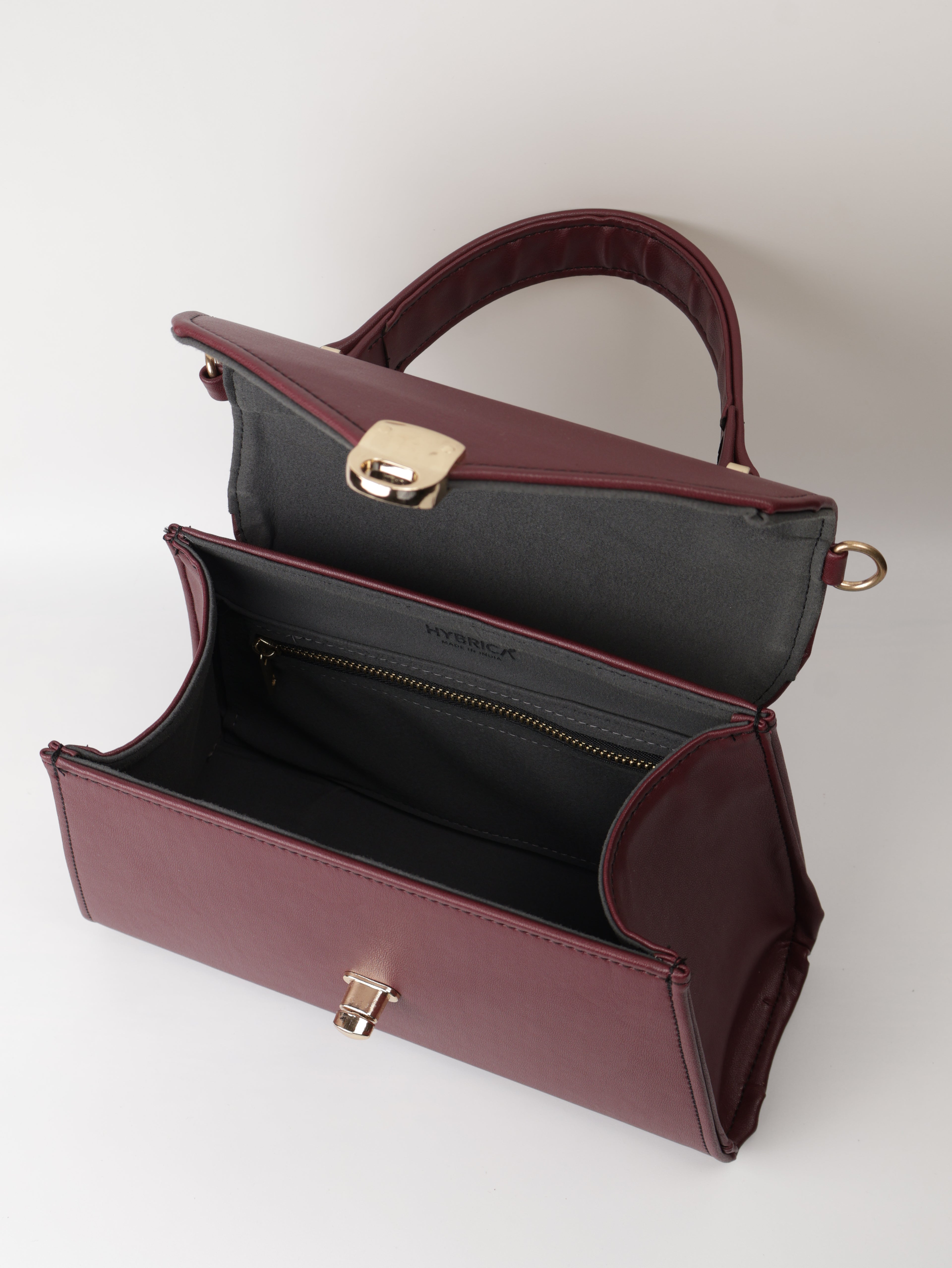 Classique Top Handle Bag - Burgundy