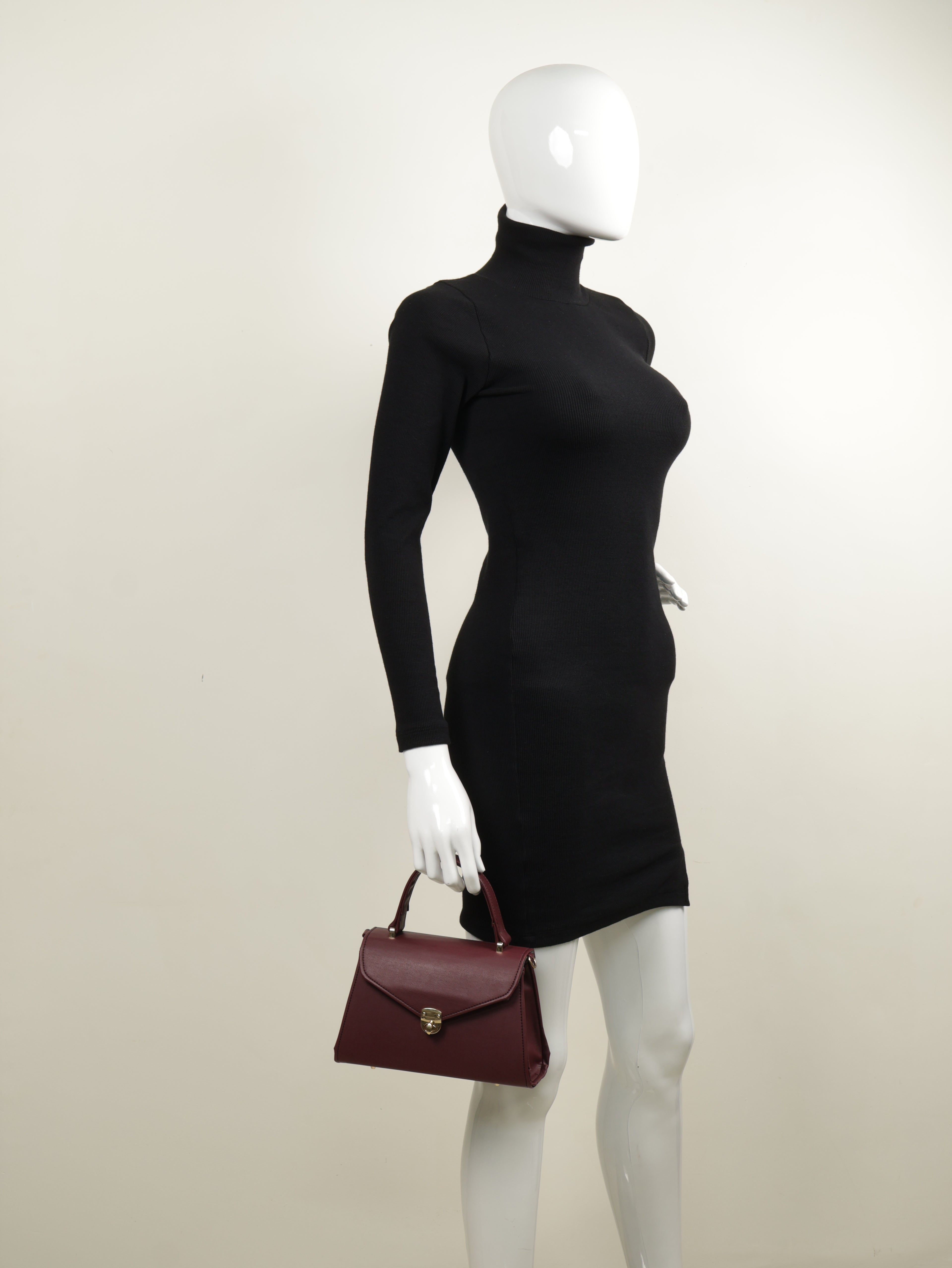 Classique Top Handle Bag - Burgundy