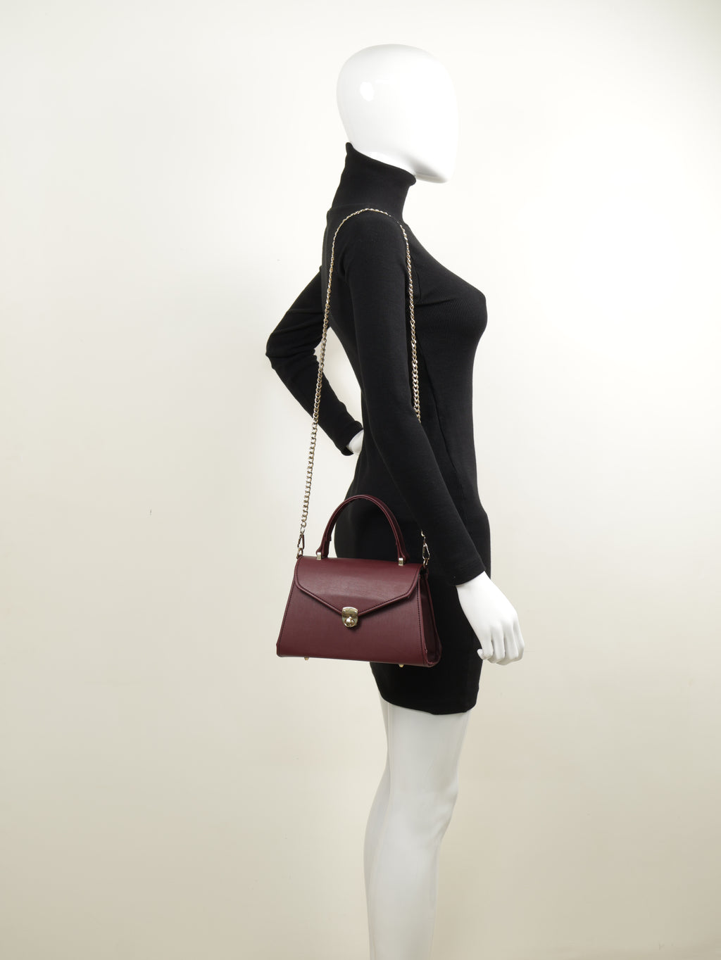 Classique Top Handle Bag - Burgundy