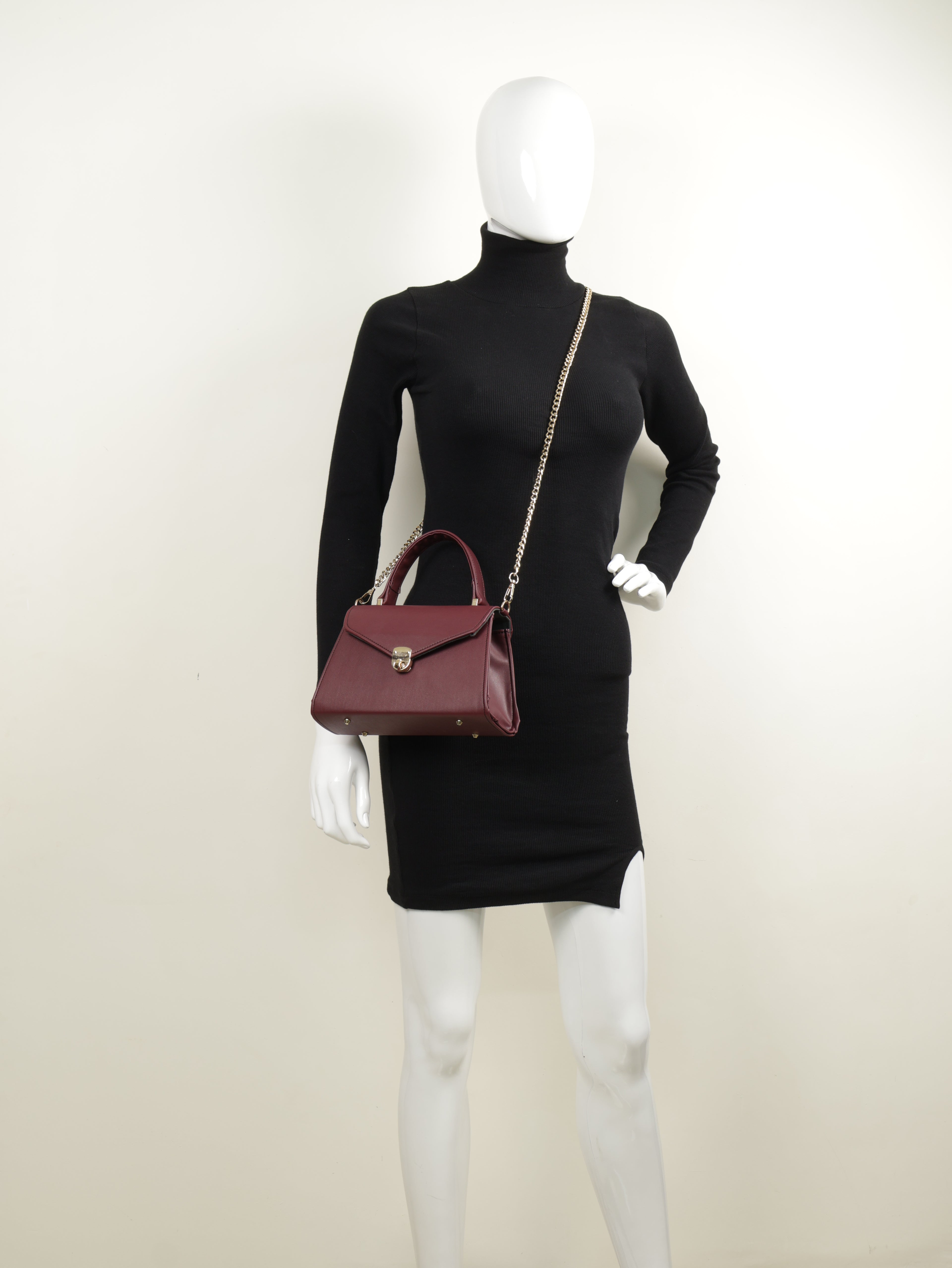 Classique Top Handle Bag - Burgundy