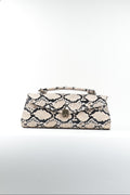 Classique Python -Embossed Clutch Bag - Beige