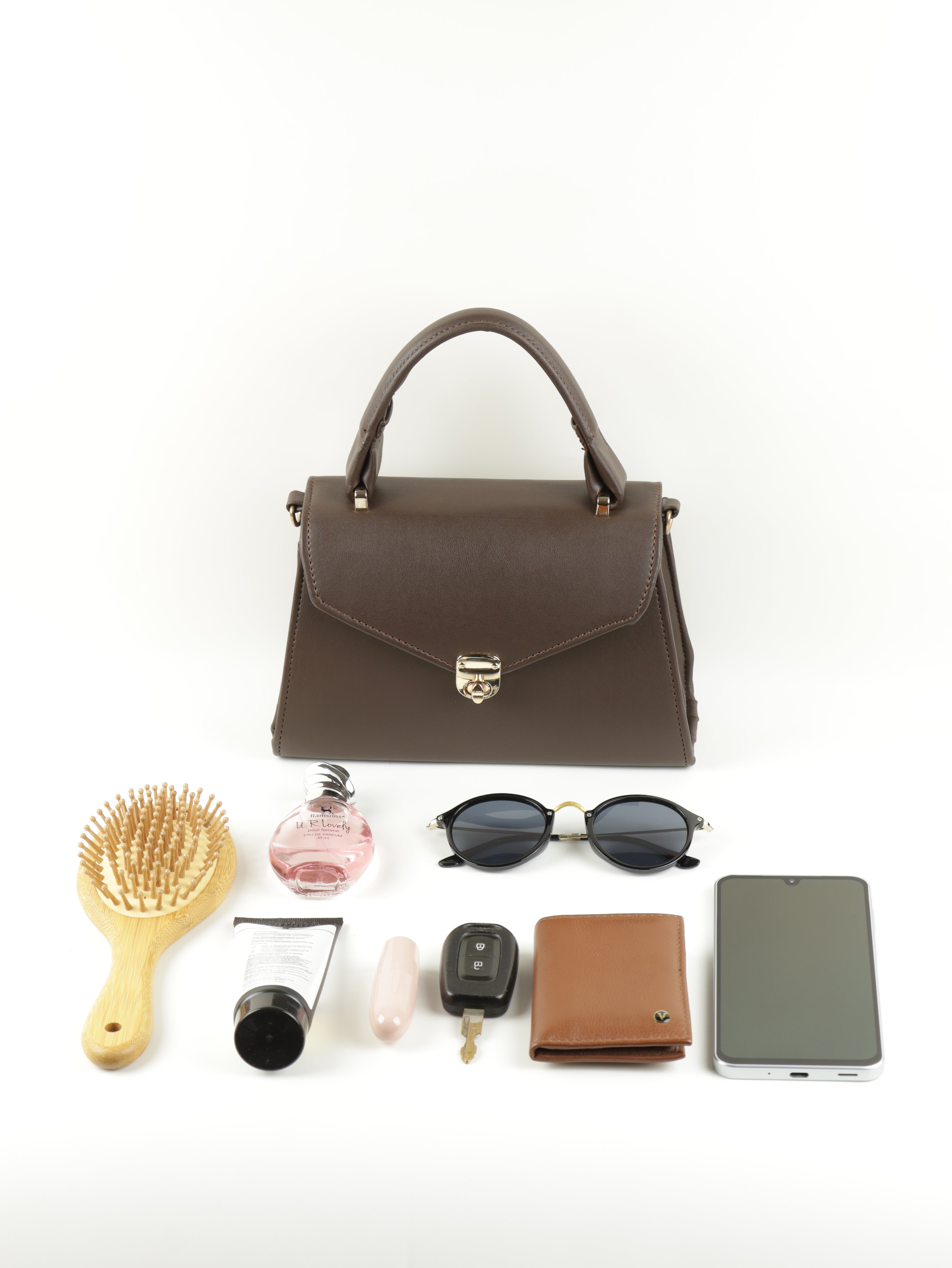 Classique Top Handle Bag - Chocolate Brown