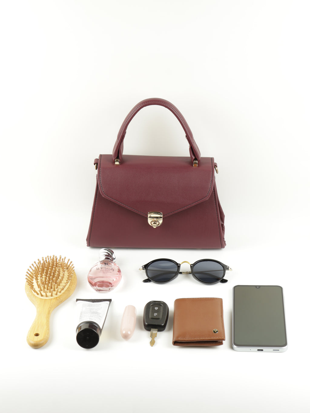 Classique Top Handle Bag - Burgundy
