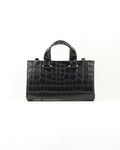 Symétri Croc-Embossed Mini Tote - Jet Black