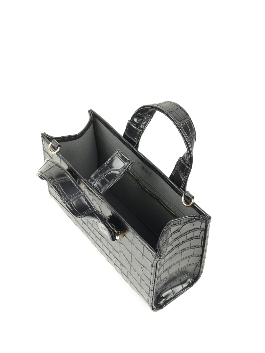 Symétri Croc-Embossed Mini Tote - Jet Black