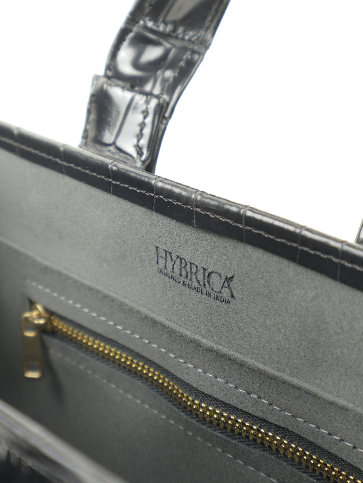 Symétri Croc-Embossed Mini Tote - Jet Black