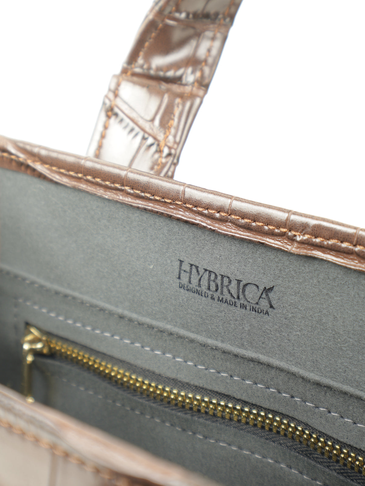 Symétri Croc-Embossed Mini Tote - Chocolate Brown