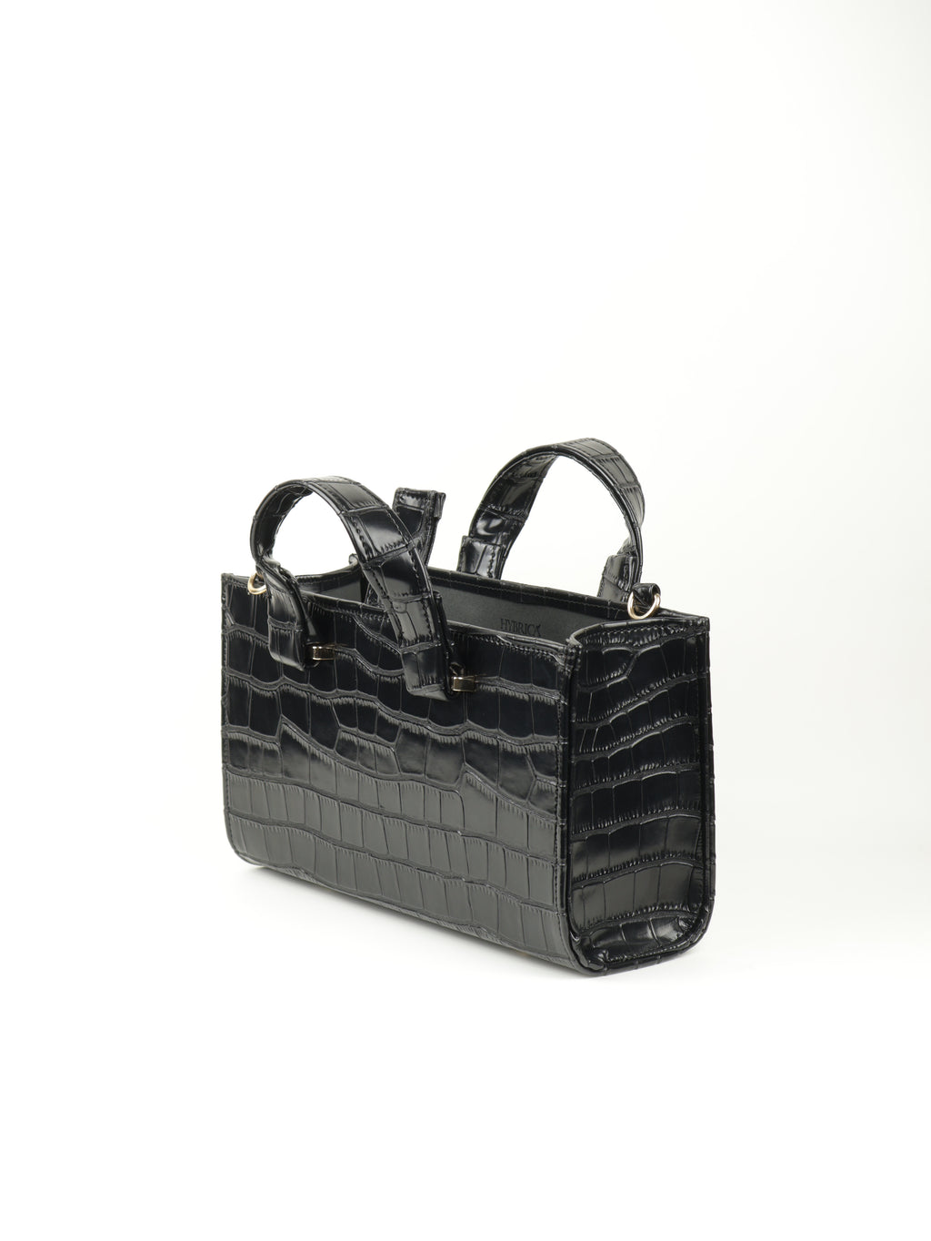 Symétri Croc-Embossed Mini Tote - Jet Black