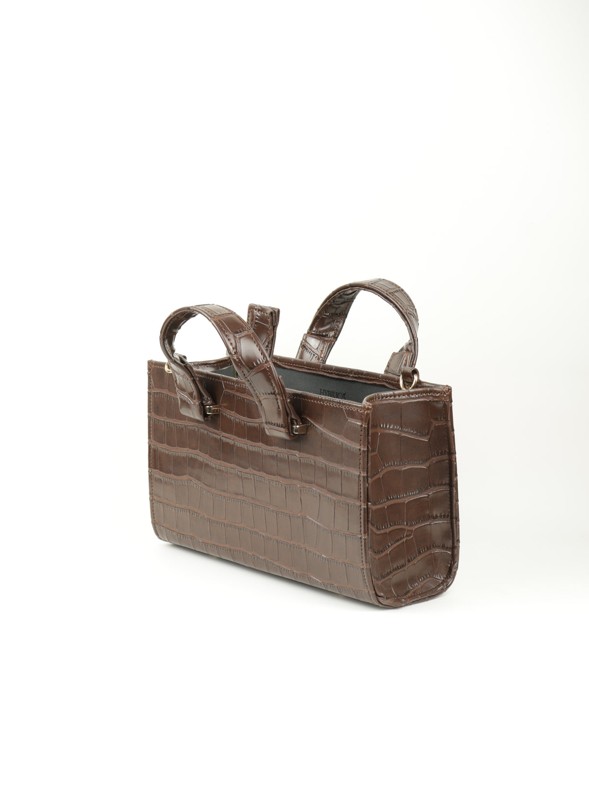 Symétri Croc-Embossed Mini Tote - Chocolate Brown