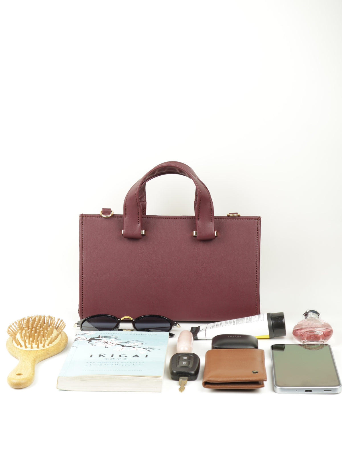 Symétri Mini Tote - Burgundy/Wine