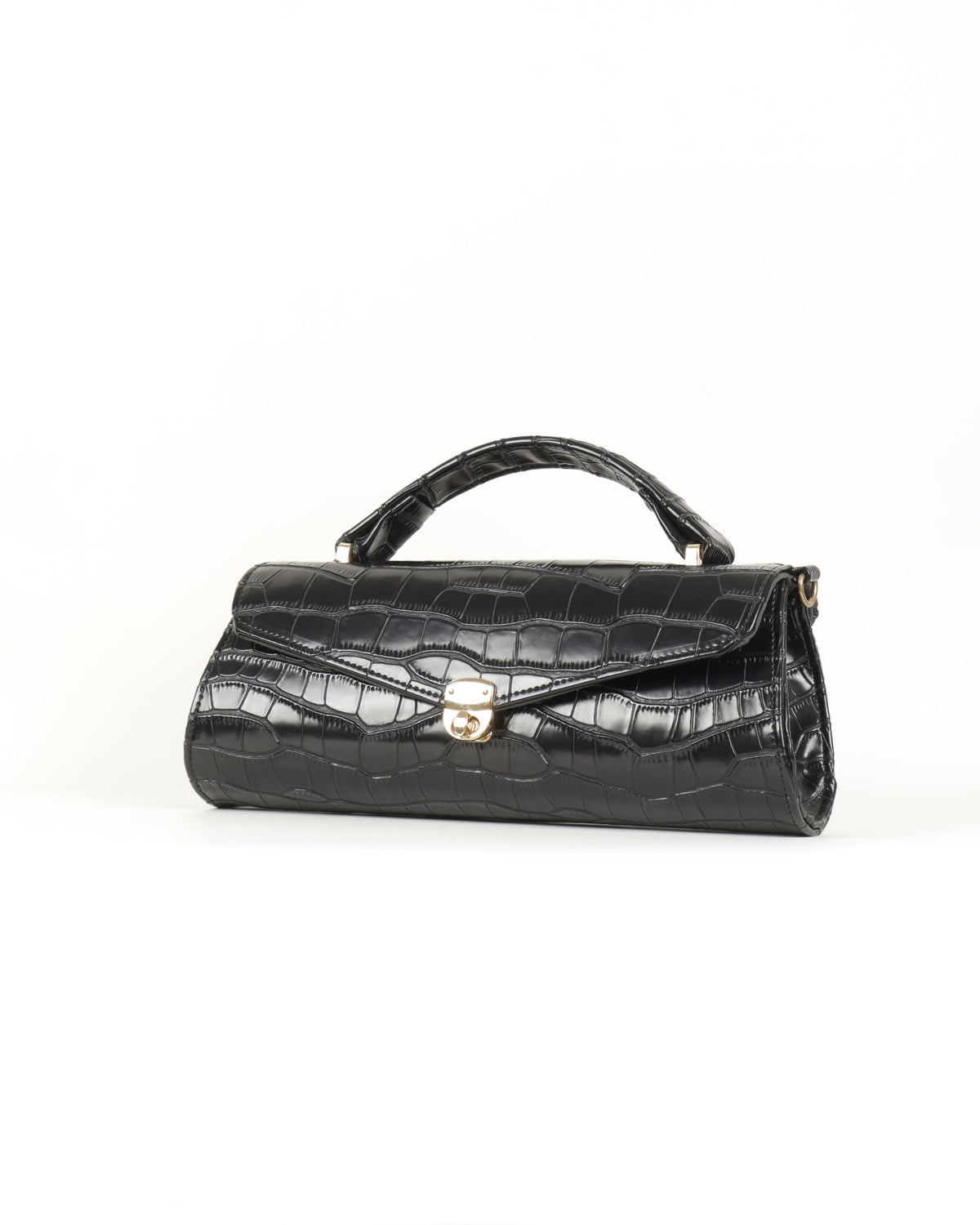 Clássique Croc-Embossed East-West - Jet Black