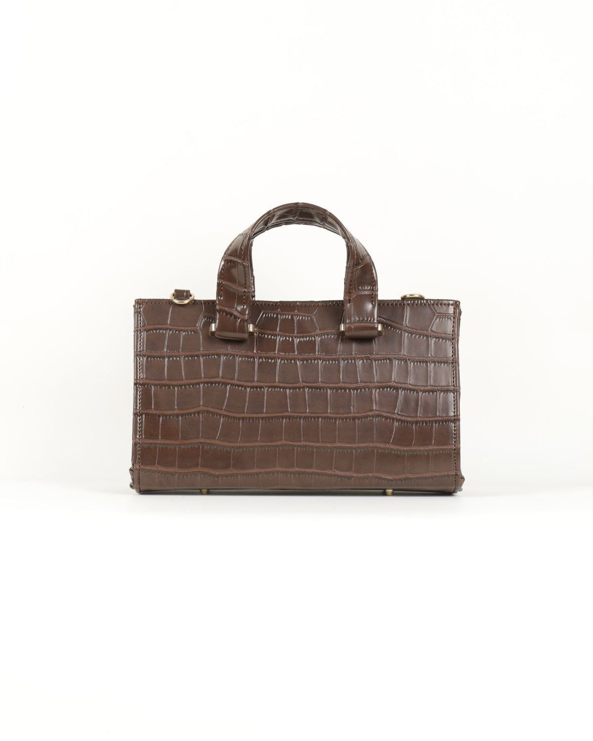 Symétri Croc-Embossed Mini Tote - Chocolate Brown