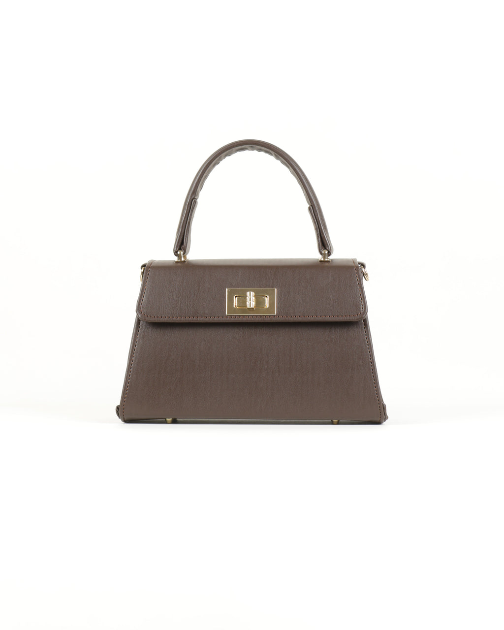 Elisé Smooth Top Handle Satchel - Coffee Brown