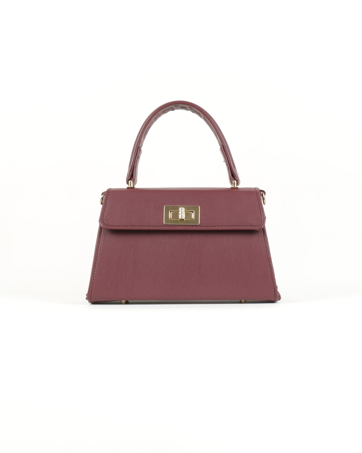 Elisé Smooth Top Handle Satchel - Burgundy/Wine