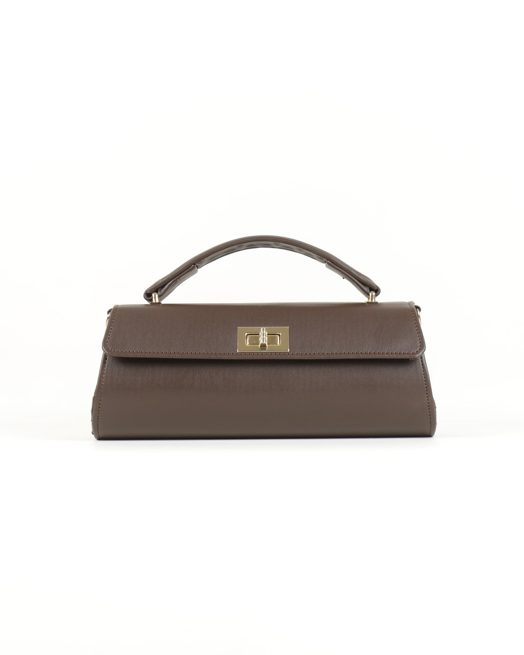 Elisé Smooth East-West Clutch - Coffee Brown