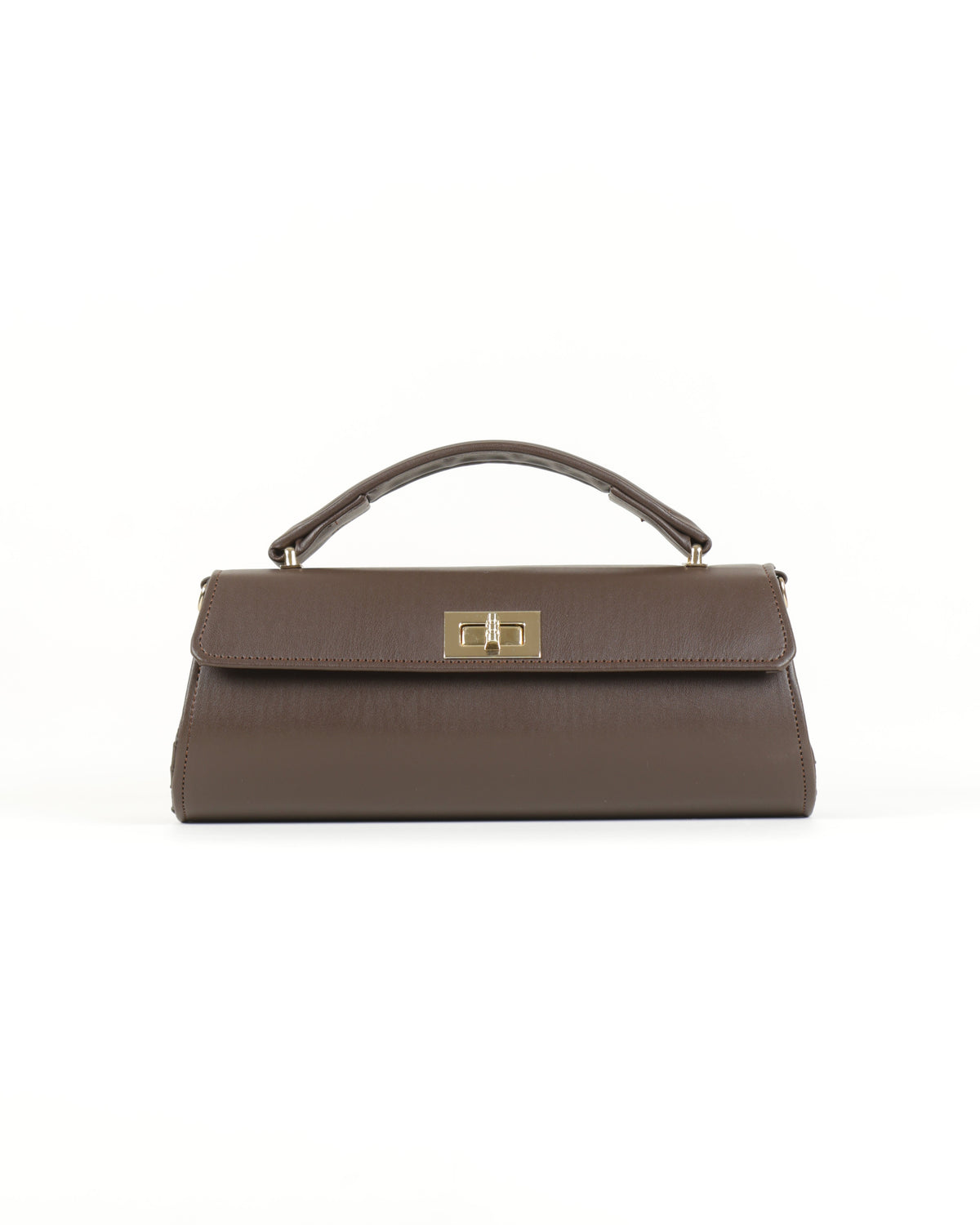 Elisé Smooth East-West Clutch - Coffee Brown