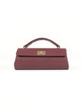 Elisé Smooth East-West Clutch - Burgundy/Wine