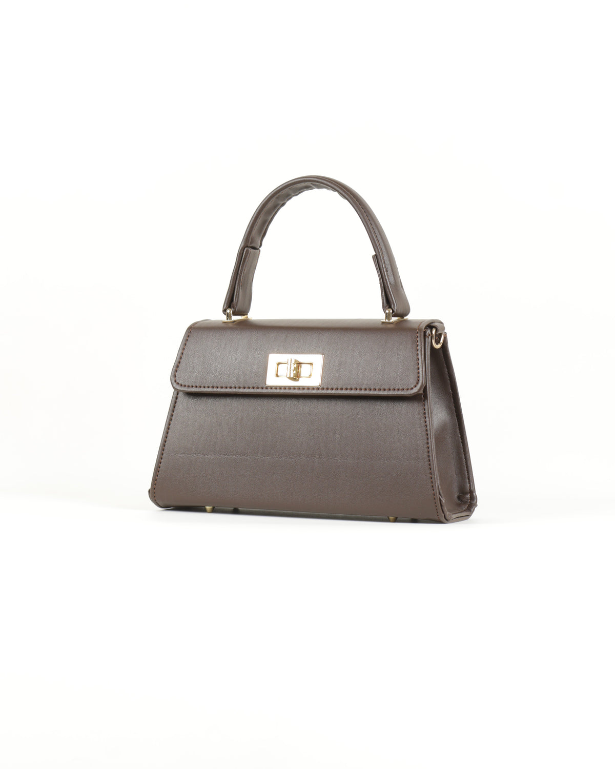 Elisé Smooth Top Handle Satchel - Coffee Brown