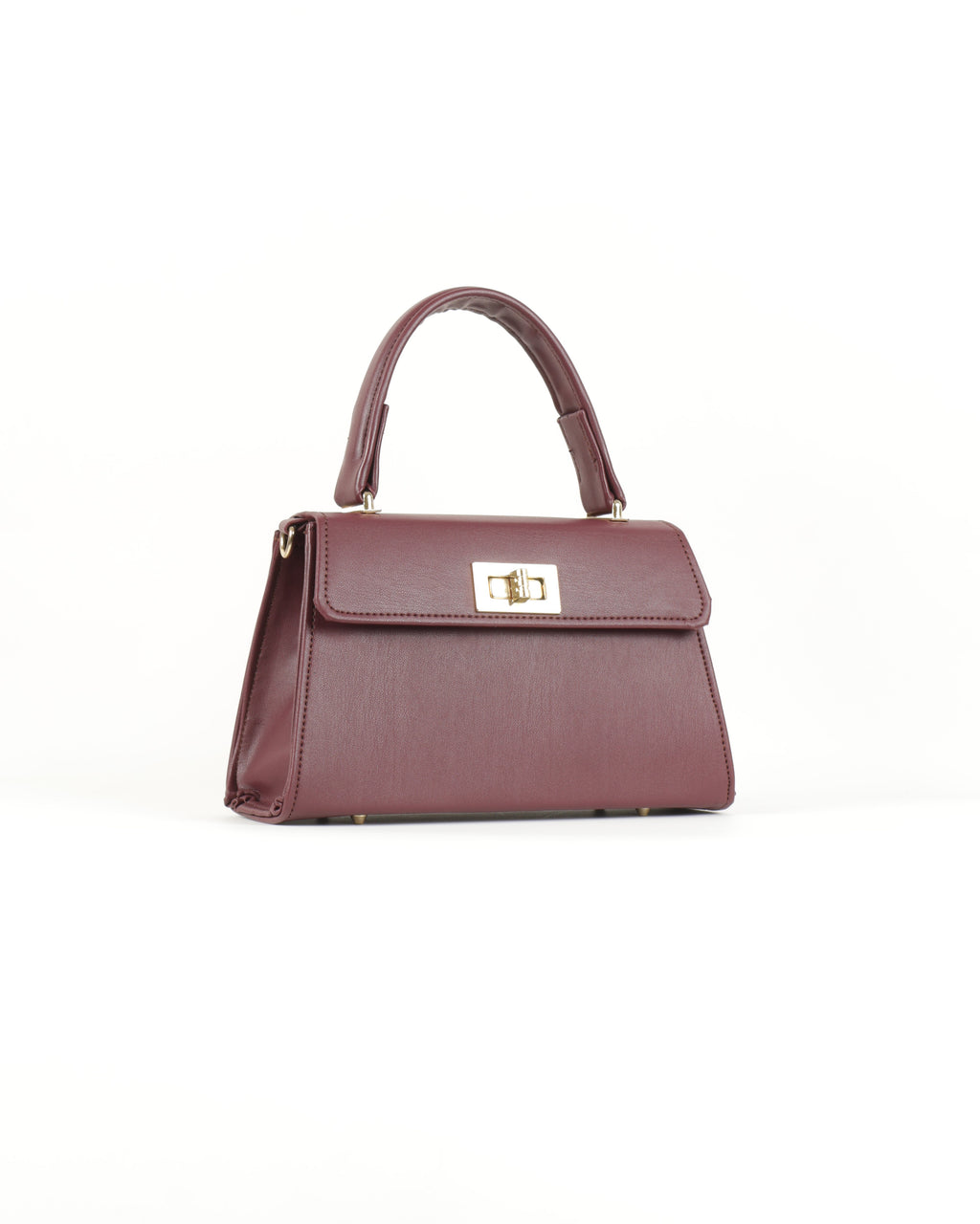 Elisé Smooth Top Handle Satchel - Burgundy/Wine