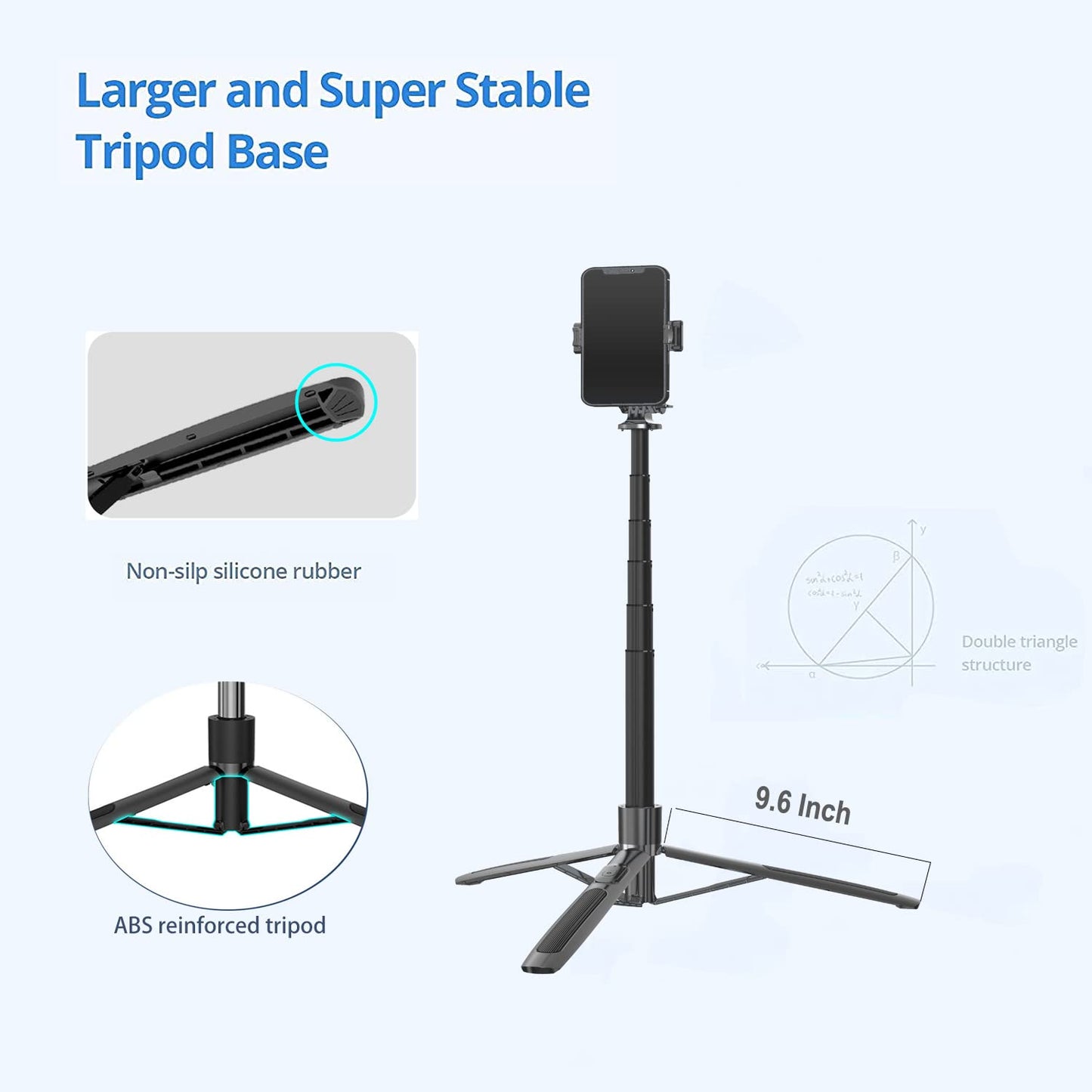 Hybrica GO-ON Premium Travel Selfie Stick with Tripod Stand