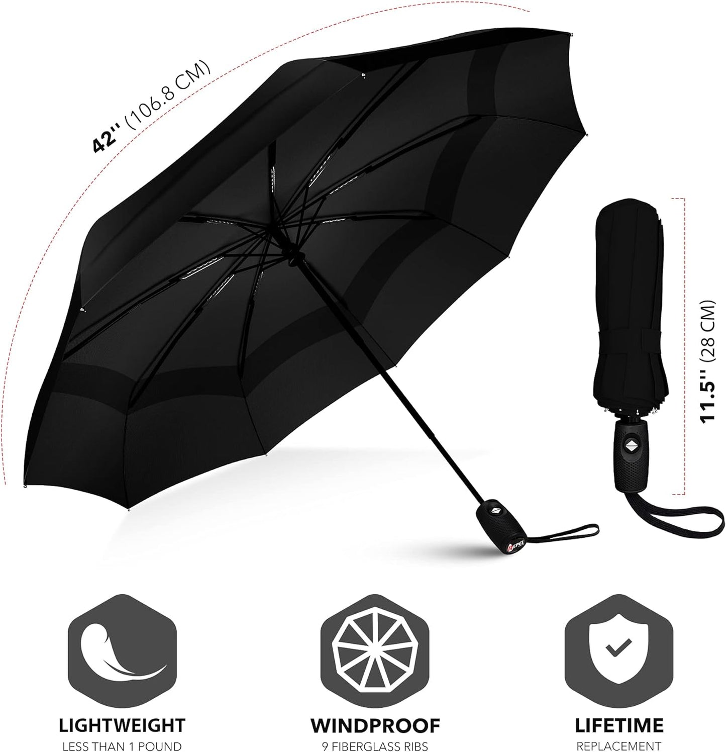 Hybrica GO-ON Premium Travel Umbrella