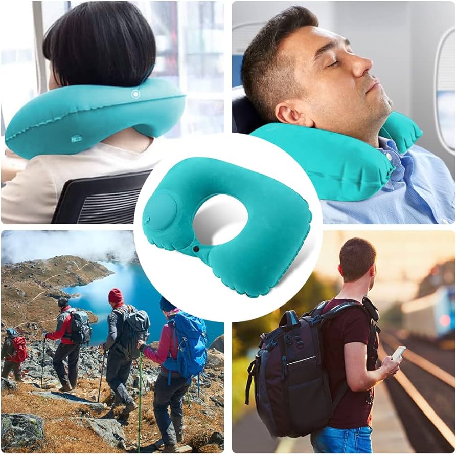 HYBRICA GO-ON Premium Travel Inflatable Air Neck Pillow