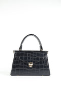 Classique Croc-Embossed Top Handle Bag – Black