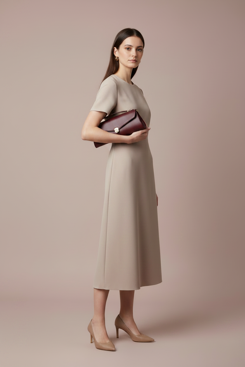 Classique Clutch Bag Burgundy – Armpit Carry, No Strap, Direct Grip